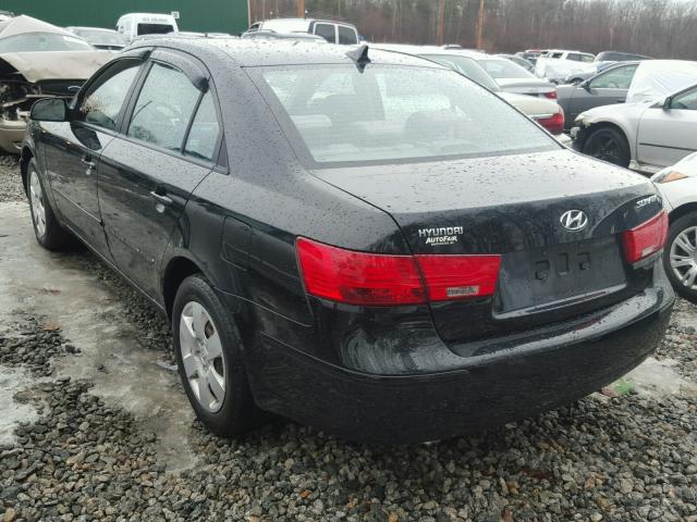 5NPET4AC7AH615954 - 2010 HYUNDAI SONATA GLS BLACK photo 3