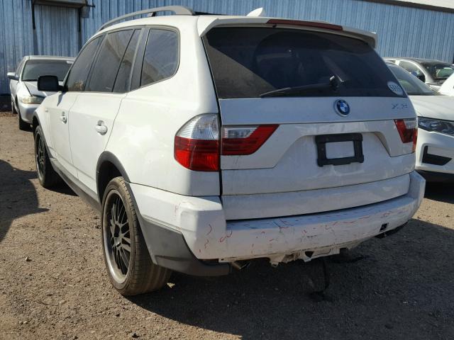 WBXPC93428WJ06650 - 2008 BMW X3 3.0SI WHITE photo 3