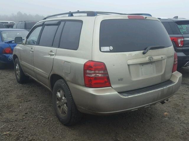 JTEGF21A210022269 - 2001 TOYOTA HIGHLANDER TAN photo 3