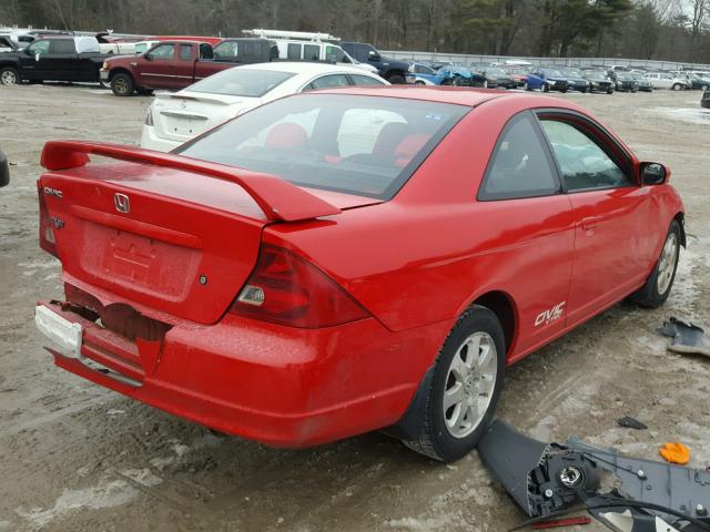 1HGEM22923L068600 - 2003 HONDA CIVIC EX RED photo 4