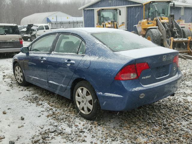 2HGFA16566H506180 - 2006 HONDA CIVIC LX BLUE photo 3