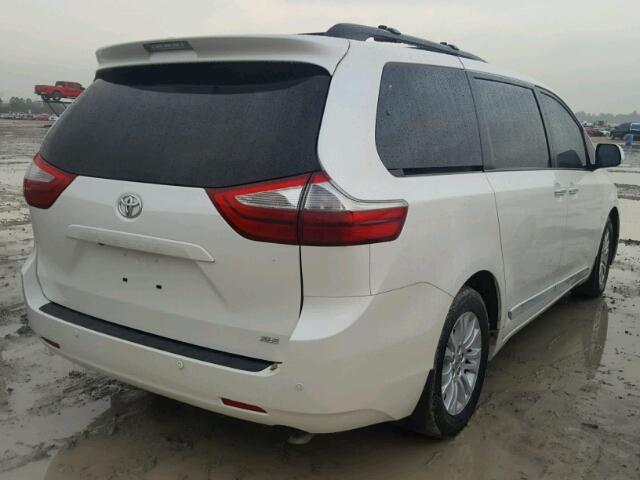 5TDYK3DC4FS632797 - 2015 TOYOTA SIENNA XLE WHITE photo 4