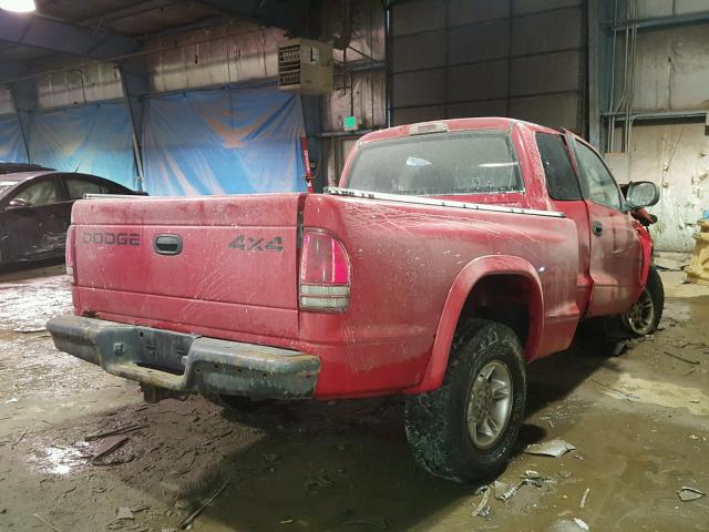 1B7GG22Y2XS163532 - 1999 DODGE DAKOTA RED photo 4