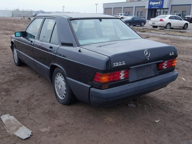 WDBDA29D4KF659875 - 1989 MERCEDES-BENZ 190 E 2.6 GRAY photo 3