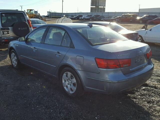 5NPET46C59H476668 - 2009 HYUNDAI SONATA GLS BLUE photo 3