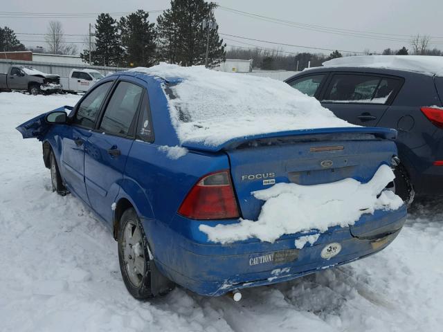 1FAFP34N57W176875 - 2007 FORD FOCUS ZX4 BLUE photo 3