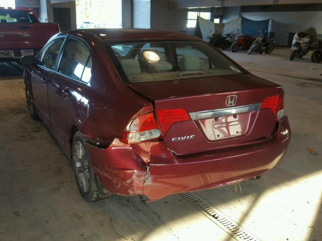 2HGFA16809H353049 - 2009 HONDA CIVIC EX მუქწითელი ფოტო 3