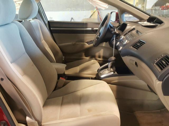 2HGFA16809H353049 - 2009 HONDA CIVIC EX მუქწითელი ფოტო 5