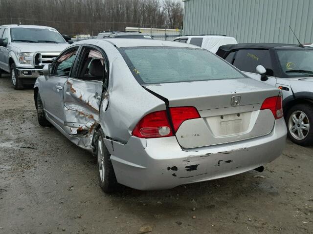 1HGFA16837L062724 - 2007 HONDA CIVIC EX SILVER photo 3