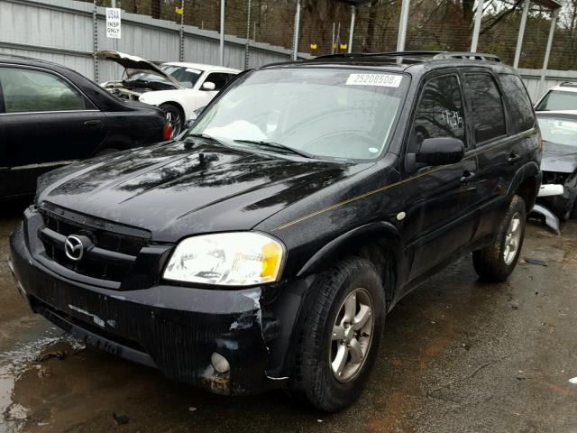 4F2YZ04115KM31745 - 2005 MAZDA TRIBUTE S BLACK photo 2