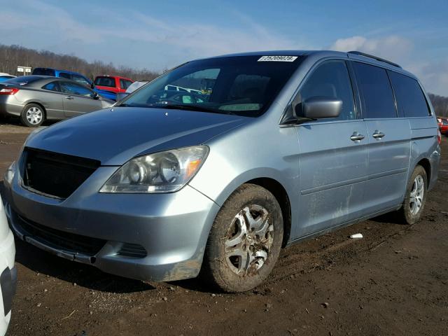 5FNRL38756B023723 - 2006 HONDA ODYSSEY EX TEAL photo 2