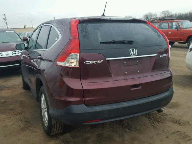 5J6RM4H54EL100623 - 2014 HONDA CR-V EX BURGUNDY photo 3