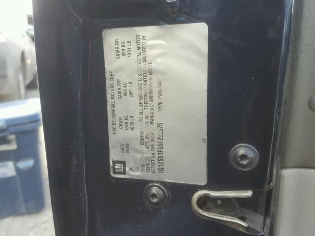 1G1ZS51F06F292376 - 2006 CHEVROLET MALIBU LS 蓝色 照片 10