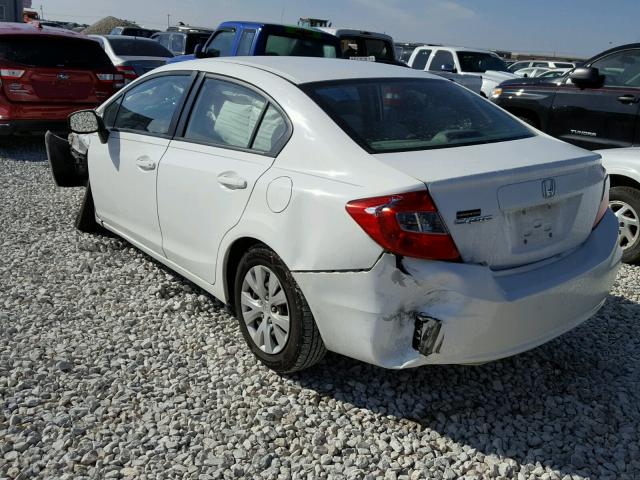 2HGFB2F57CH558318 - 2012 HONDA CIVIC LX WHITE photo 3