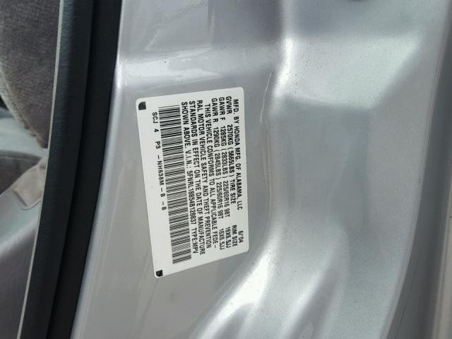 5FNRL18854B128837 - 2004 HONDA ODYSSEY EX SILVER photo 10