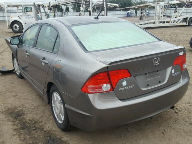 JHMFA36298S015564 - 2008 HONDA CIVIC HYBR SILVER photo 3