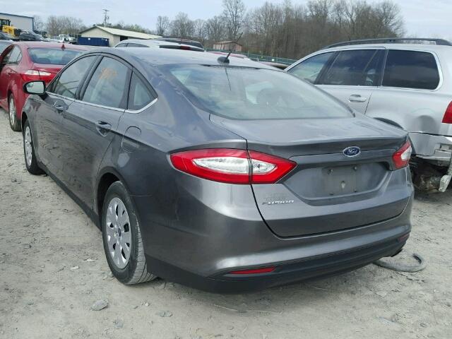 3FA6P0G75DR211828 - 2013 FORD FUSION S GRAY photo 3