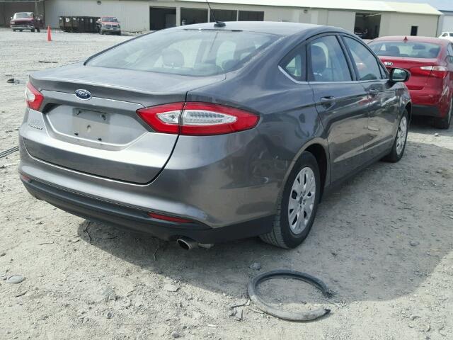 3FA6P0G75DR211828 - 2013 FORD FUSION S GRAY photo 4