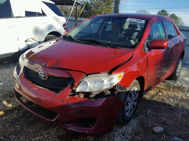 1NXBU4EEXAZ227520 - 2010 TOYOTA COROLLA BA RED photo 2