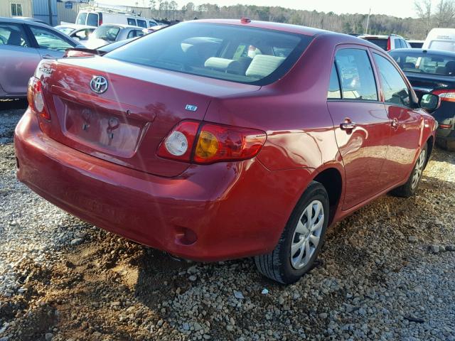 1NXBU4EEXAZ227520 - 2010 TOYOTA COROLLA BA RED photo 4