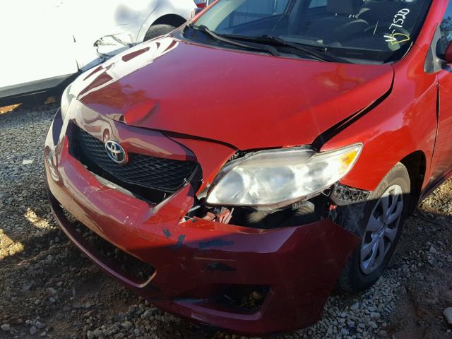 1NXBU4EEXAZ227520 - 2010 TOYOTA COROLLA BA RED photo 9