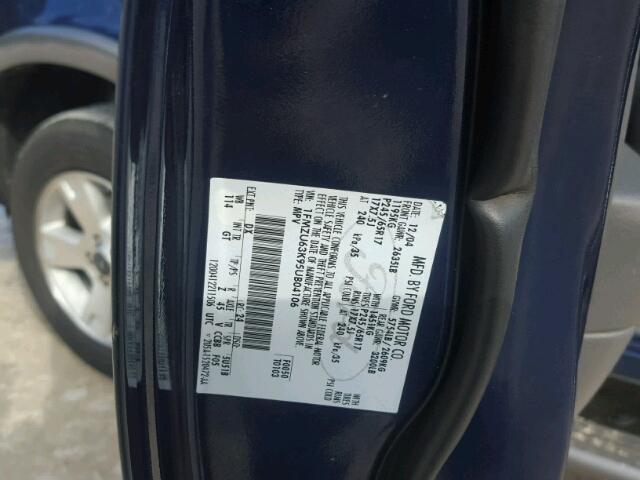 1FMZU63K95UB04106 - 2005 FORD EXPLORER X BLUE photo 10