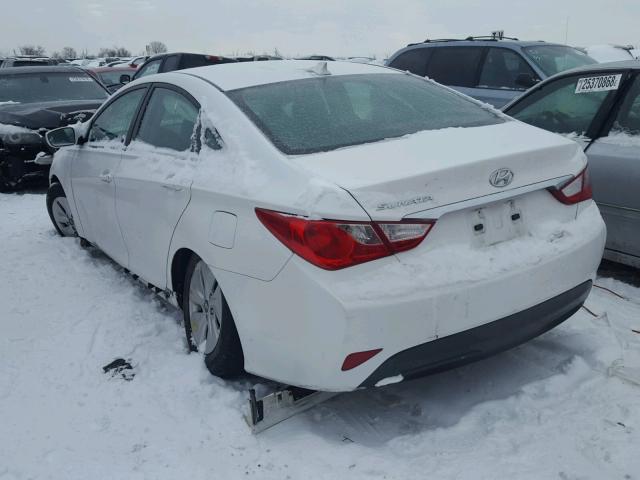 5NPEB4ACXEH815834 - 2014 HYUNDAI SONATA GLS WHITE photo 3