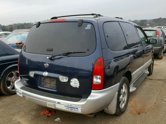 4N2ZN16T21D802749 - 2001 NISSAN QUEST SE BLUE photo 4