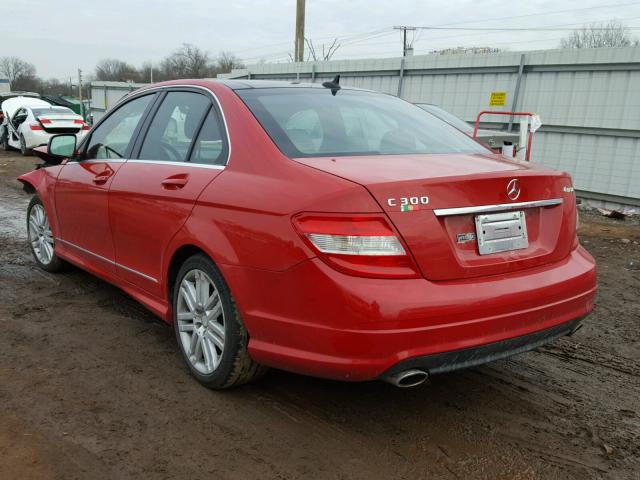 WDDGF81X39F247942 - 2009 MERCEDES-BENZ C 300 4MAT RED photo 3