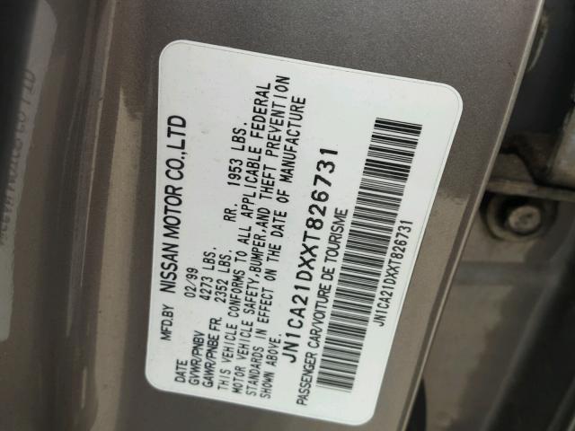 JN1CA21DXXT826731 - 1999 NISSAN MAXIMA GLE SILVER photo 10