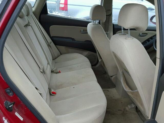 KMHDU46D67U051721 - 2007 HYUNDAI ELANTRA GL RED photo 6