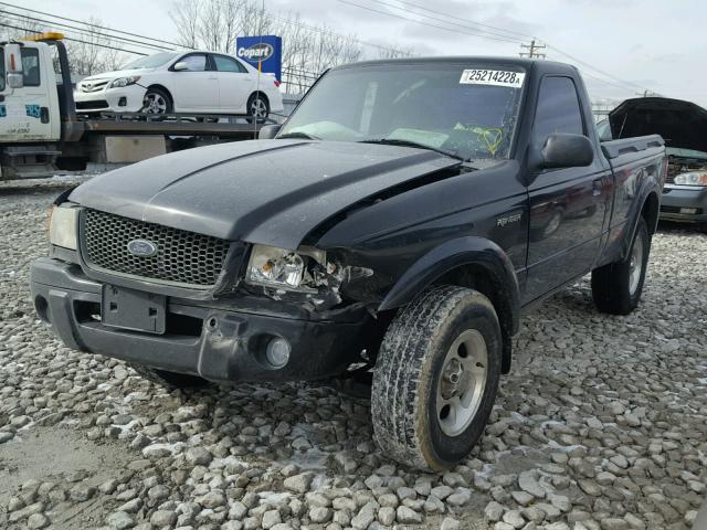 1FTYR10U02PA81738 - 2002 FORD RANGER BLACK photo 2