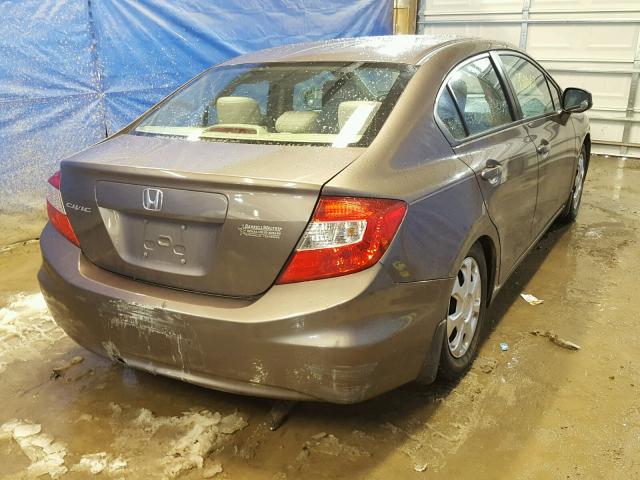 2HGFB2F85CH527059 - 2012 HONDA CIVIC EX BROWN photo 4