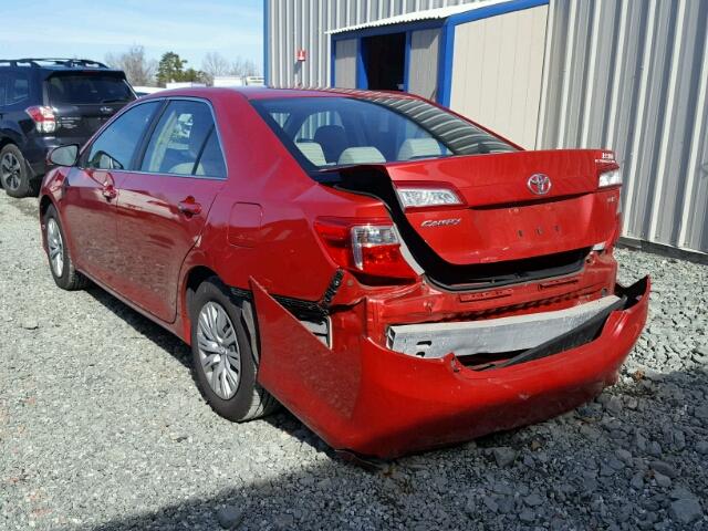 4T1BF1FK6CU514983 - 2012 TOYOTA CAMRY BASE RED photo 3