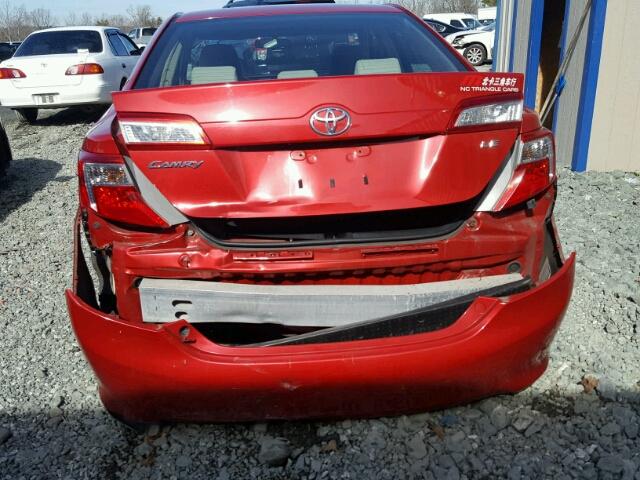 4T1BF1FK6CU514983 - 2012 TOYOTA CAMRY BASE RED photo 9