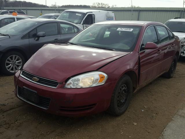 2G1WT55K869408780 - 2006 CHEVROLET IMPALA LT RED photo 2