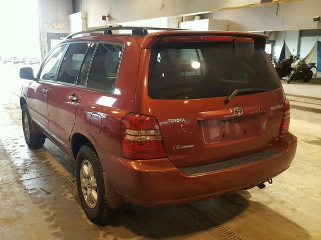 JTEHF21AX20055493 - 2002 TOYOTA HIGHLANDER RED photo 3