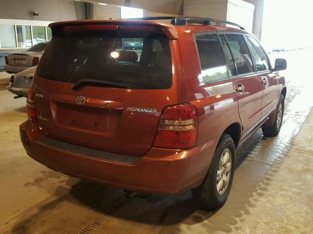 JTEHF21AX20055493 - 2002 TOYOTA HIGHLANDER RED photo 4