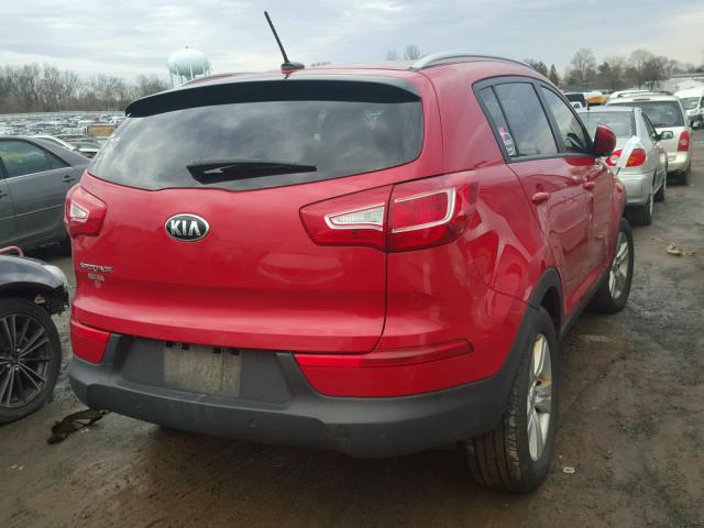 KNDPBCA27D7491335 - 2013 KIA SPORTAGE L RED photo 4