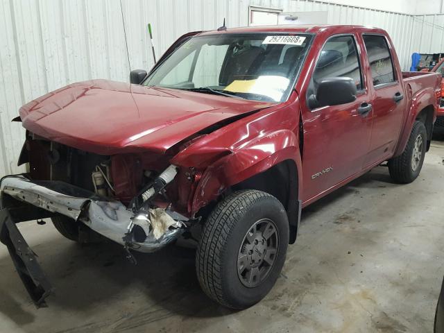 1GTDS136258229175 - 2005 GMC CANYON MAROON photo 2