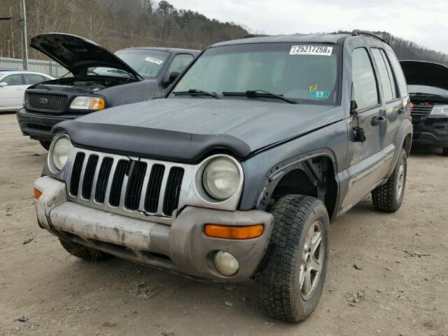 1J4GL48KX2W201529 - 2002 JEEP LIBERTY SP BLUE photo 2