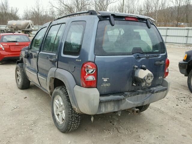 1J4GL48KX2W201529 - 2002 JEEP LIBERTY SP BLUE photo 3