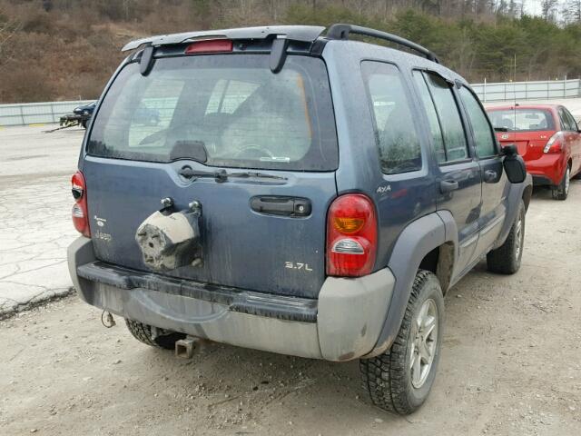 1J4GL48KX2W201529 - 2002 JEEP LIBERTY SP BLUE photo 4