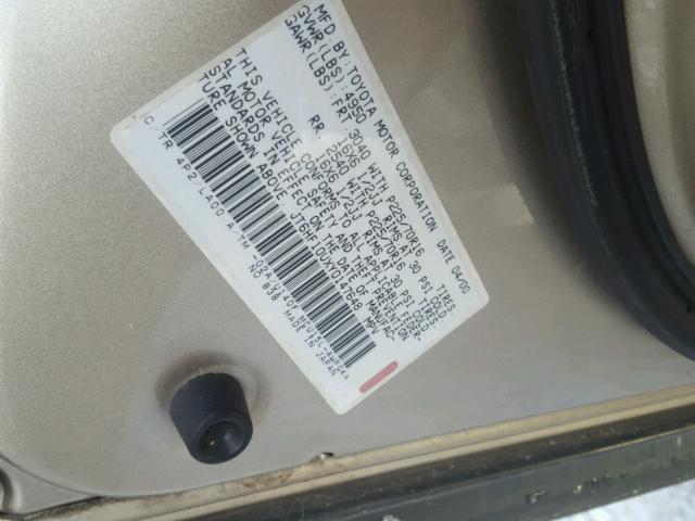 JT6HF10UXY0147648 - 2000 LEXUS RX 300 TAN photo 10