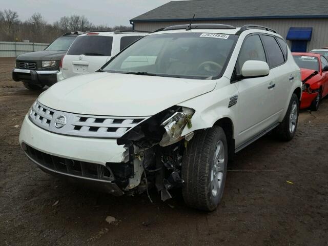 JN8AZ08T14W209585 - 2004 NISSAN MURANO SL WHITE photo 2