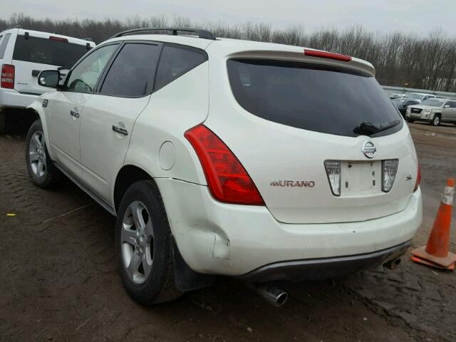 JN8AZ08T14W209585 - 2004 NISSAN MURANO SL WHITE photo 3