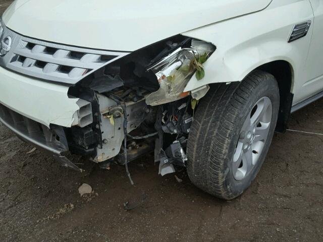 JN8AZ08T14W209585 - 2004 NISSAN MURANO SL WHITE photo 9