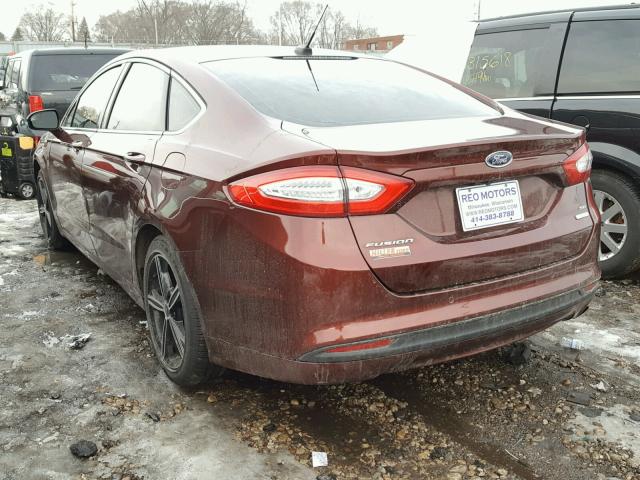 3FA6P0HD0GR364996 - 2016 FORD FUSION SE BURGUNDY photo 3