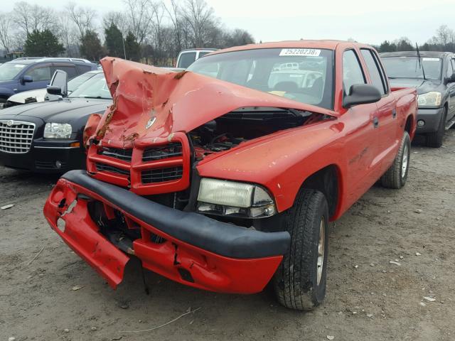 1B7HL2AX11S286383 - 2001 DODGE DAKOTA QUA RED photo 2