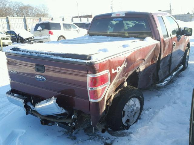 1FTEX1E8XAFB20795 - 2010 FORD F150 SUPER BURGUNDY photo 4